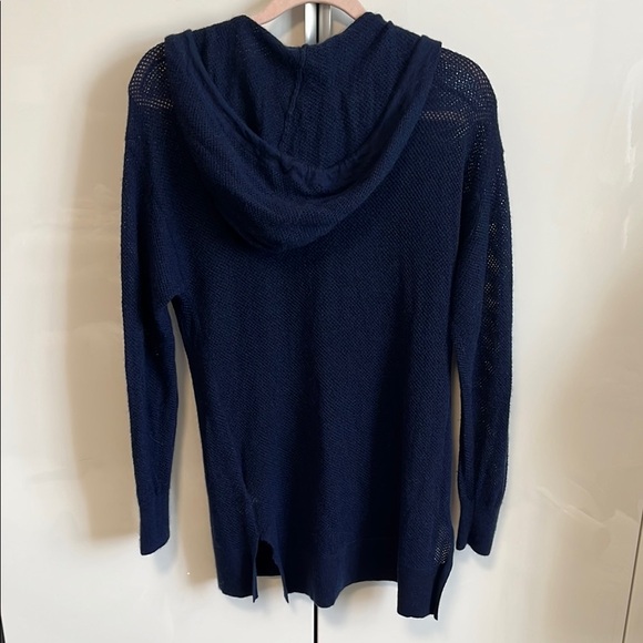 MICHAEL KORS Navy Blue Long Lightweight Cashmere Hooded Sweater, Size XXS - Picture 6 of 10
